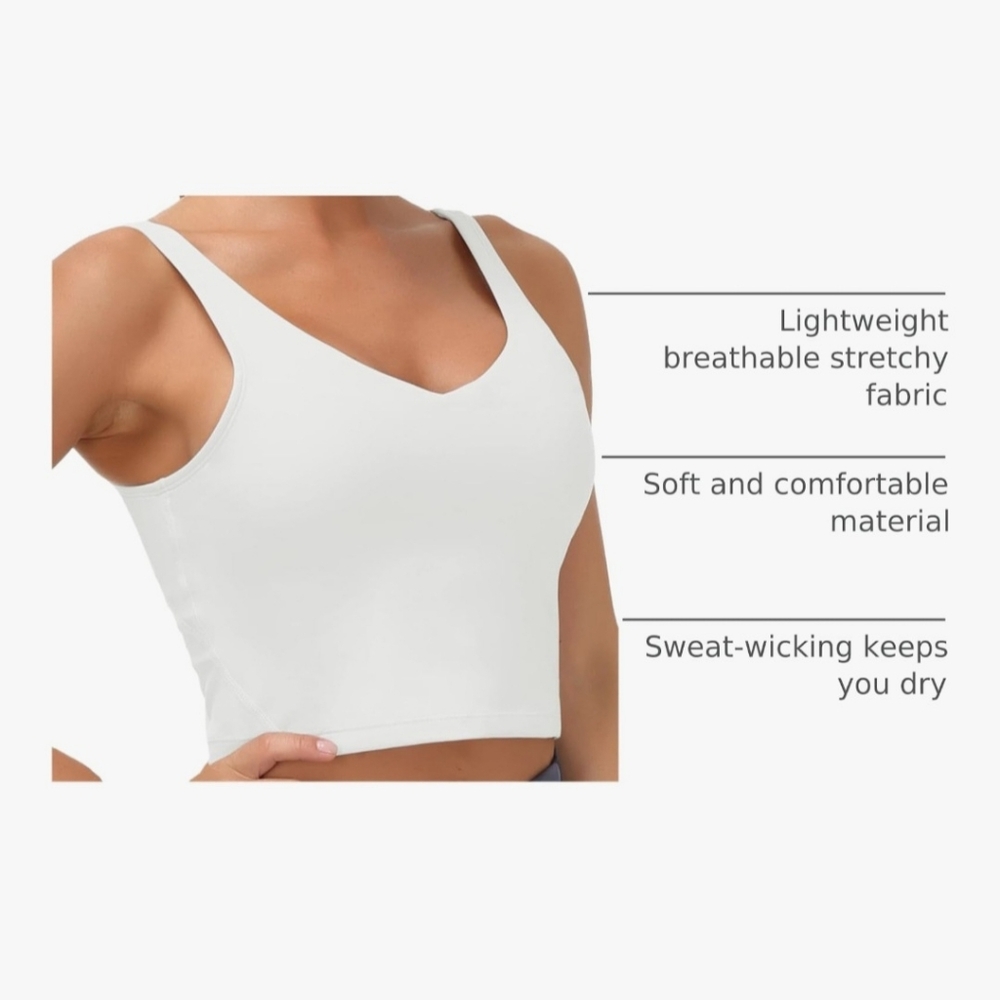 The Gym People Sports Bra Tank 2 Pack | Padded Black White | M - Picture 7 of 9